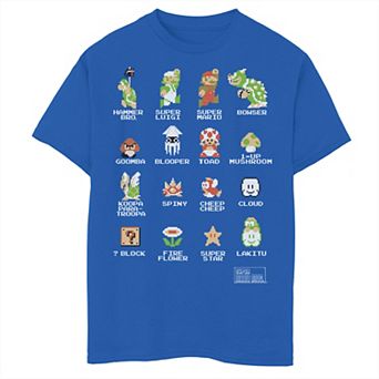 Boys 6-20 Nintendo Super Mario 8-Bit Good & Bad Characters Graphic Tee