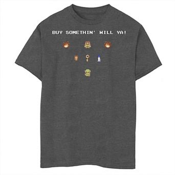 Boys 6-20 Nintendo Legend Of Zelda Buy Something Will Ya Pixel Art Collage Graphic Tee
