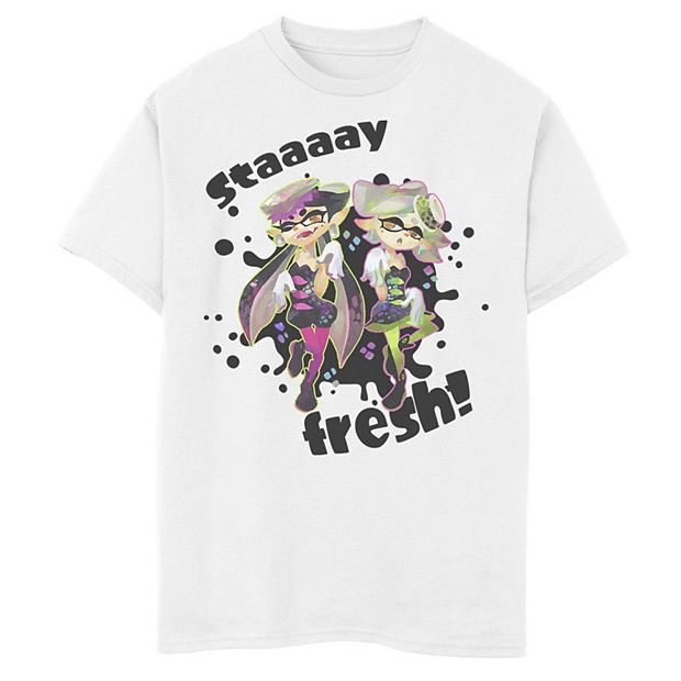 Nintendo Boy's Splatoon Stay Fresh T-Shirt, White / XL