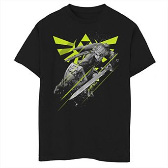 Boys 8-20 Nintendo Zelda Link Neon Green Crest Graphic Tee