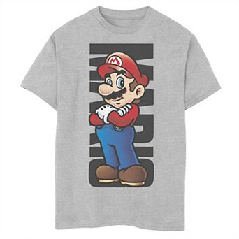 Boys 6-20 Nintendo Super Mario Posed Name Text Poster Graphic Tee