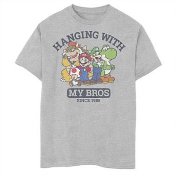 Boys 6-20 Nintendo Super Mario Hanging With My Bros Since 1985 Group Shot Graphic Tee