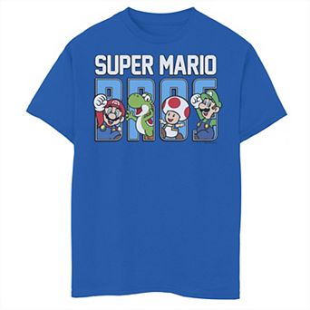 Boys 6-20 Nintendo Super Mario Bros Characters Letter Fill Graphic Tee
