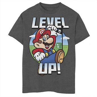 Boys 8-20 Nintendo Super Mario Level Up Bowser Flag Portrait Graphic Tee