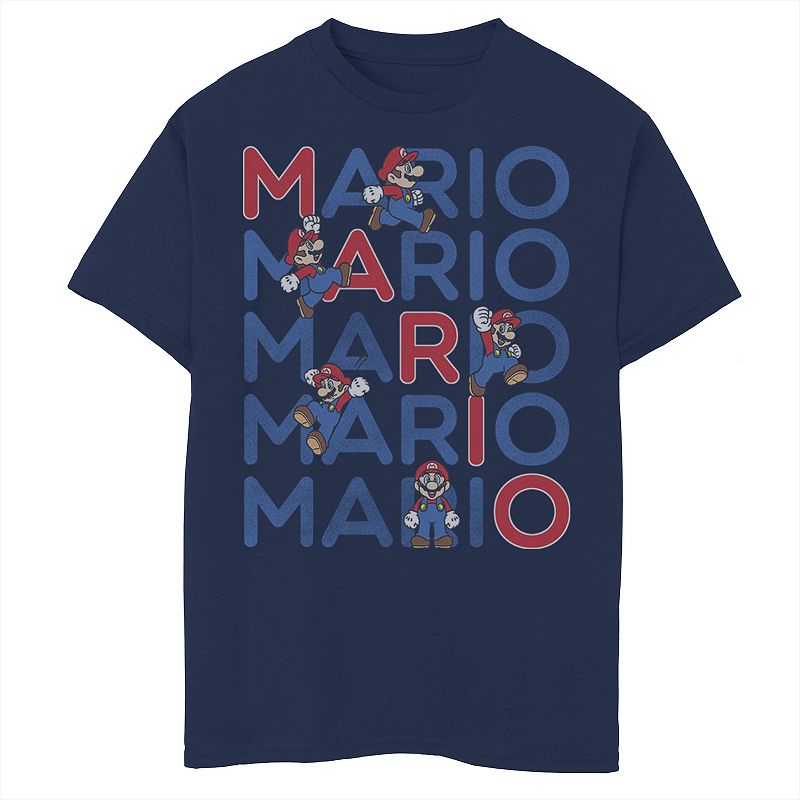 Boys 6-20 Nintendo Super Mario Jump & Stand Text Poster Graphic Tee, Boy's, 