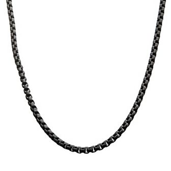 DANTE Men's Jet Tone Bold Round Box Chain Necklace