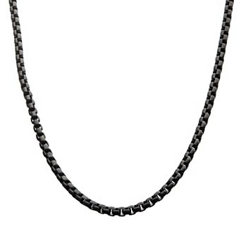 DANTE Men's Jet Tone Bold Round Box Chain Necklace