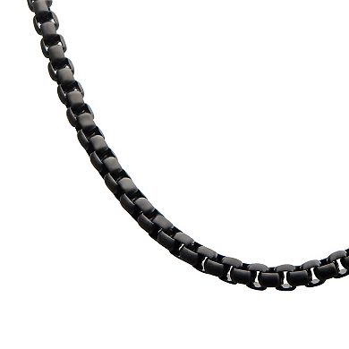 DANTE Men's Jet Tone Bold Round Box Chain Necklace