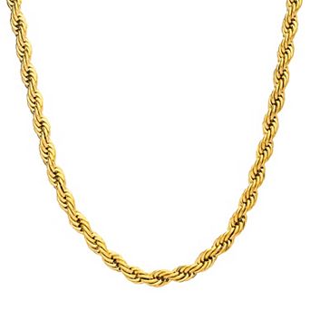 DANTE Men's Plated French Rope Chain Necklace