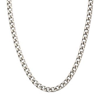 DANTE Men's Silver Tone Franco Chain Necklace