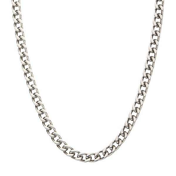 Men's Silver Tone Franco Chain Necklace