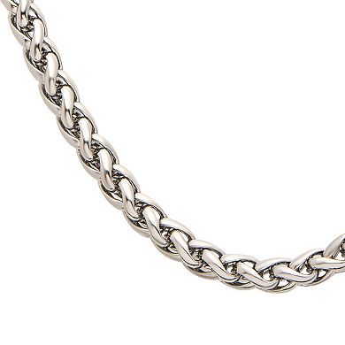 DANTE Men's Stainless Steel 3.4 mm Round Wheat Chain Necklace