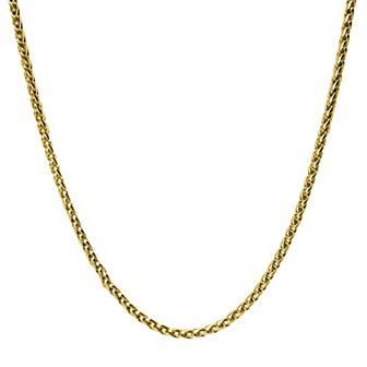 DANTE Men's Stainless Steel 3.4 mm Round Wheat Chain Necklace