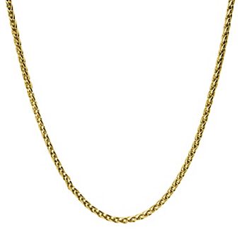 DANTE Men's Stainless Steel 3.4 mm Round Wheat Chain Necklace