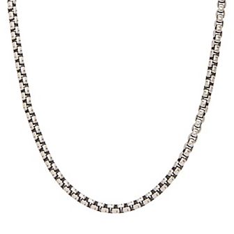 DANTE Men's Stainless Steel Oxidized Bold Box Chain Necklace