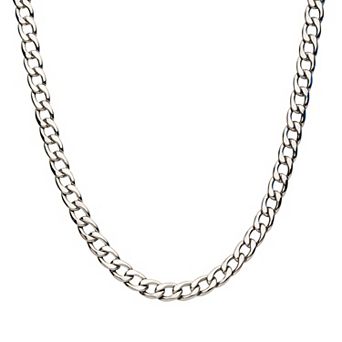 DANTE Men's Stainless Steel 4.8 mm Round Curb Chain Necklace