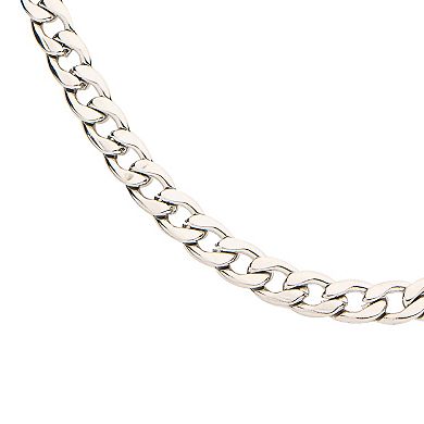 Men's 3.5 mm Stainless Steel Flat Curb Chain Necklace