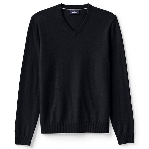 Men's Lands' End FineGauge Cashmere Vneck Sweater