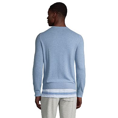 Big & Tall Lands' End Fine-Gauge Cashmere V-neck Sweater