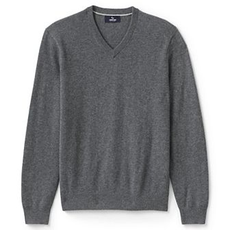Big & Tall Lands' End Fine-Gauge Cashmere V-neck Sweater