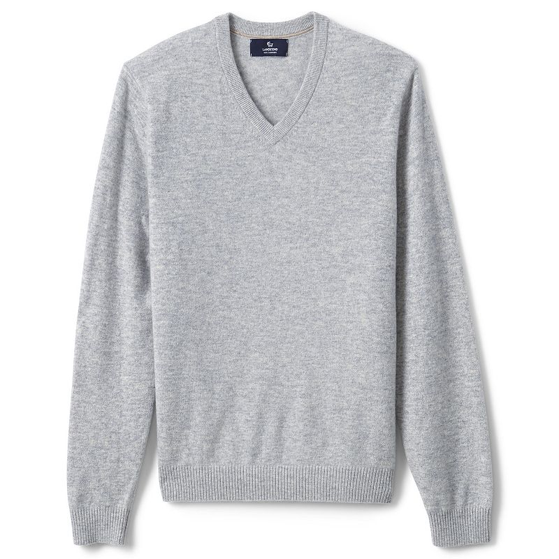 Big & Tall Lands End Fine-Gauge Cashmere V-neck Sweater, Mens, Size: Medi