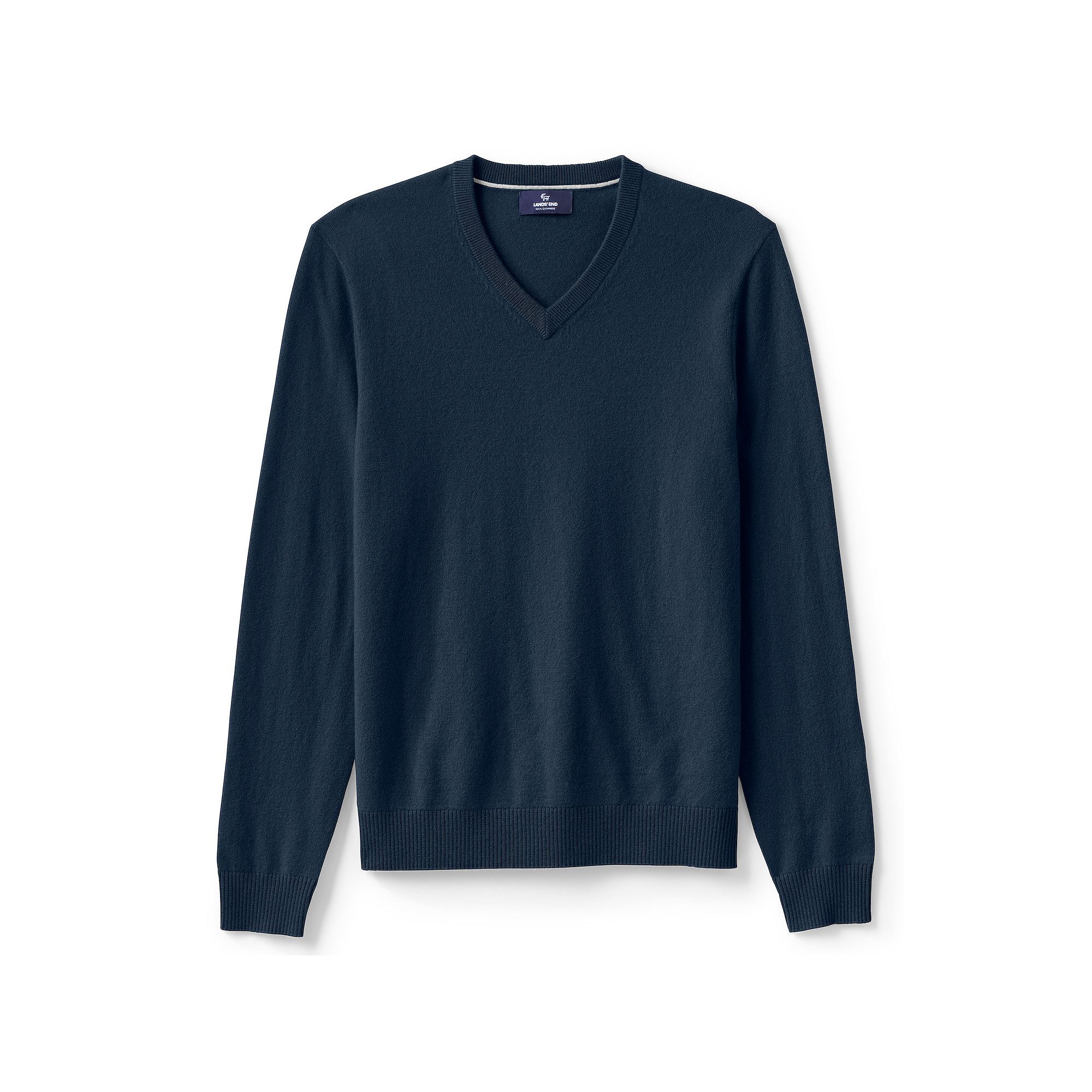 Big & Tall Lands End Fine-Gauge Cashmere V-neck Sweater, Mens, Size: Medi