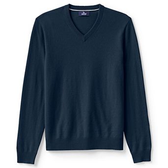 Big & Tall Lands' End Fine-Gauge Cashmere V-neck Sweater