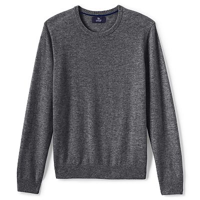 Men s Lands End Fine Gauge Cashmere Crewneck Sweater