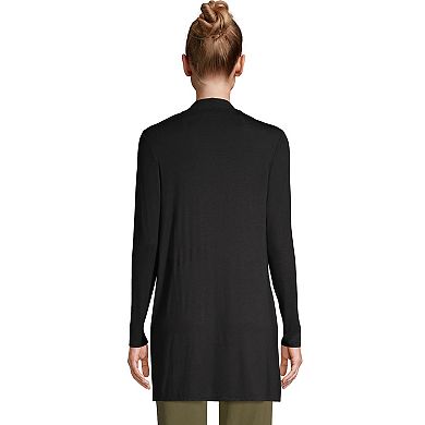 Women's Lands' End Draped Long Open-Front Cardigan