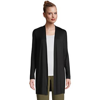 Women's Lands' End Draped Long Open-Front Cardigan