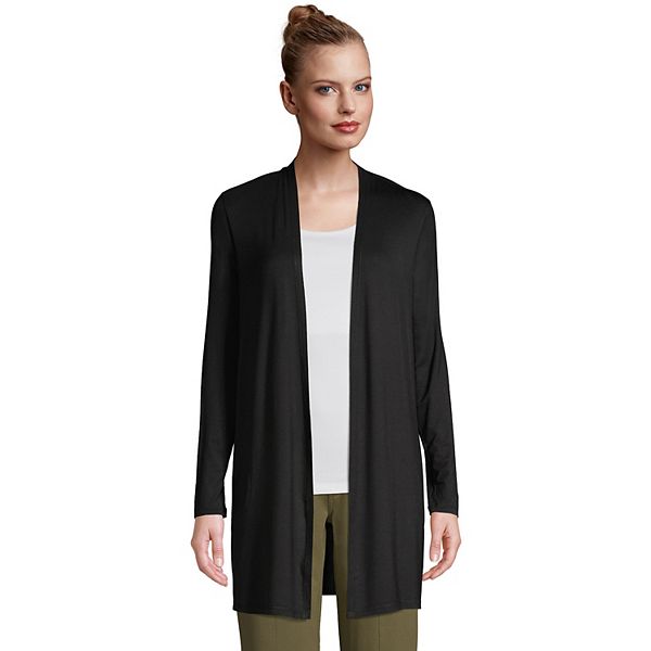 Women's Lands' End Draped Long OpenFront Cardigan