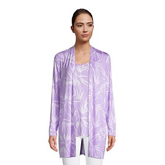 Women's Lands' End Draped Long Open-Front Cardigan