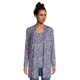 Women's Lands' End Draped Long Open-Front Cardigan