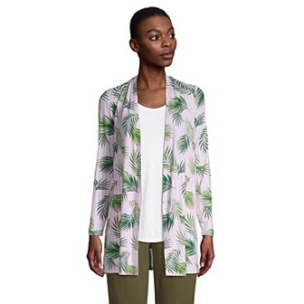 Women's Lands' End Draped Long Open-Front Cardigan