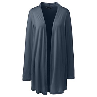 Women's Lands' End Draped Long Open-Front Cardigan