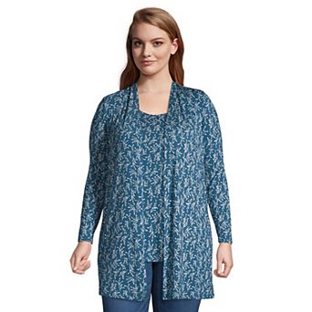 Plus Size Lands' End Lightweight Long Cardigan Sweater