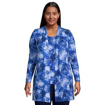 Plus Size Lands' End Lightweight Long Cardigan Sweater