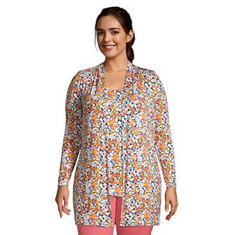 Plus Size Lands' End Lightweight Long Cardigan Sweater
