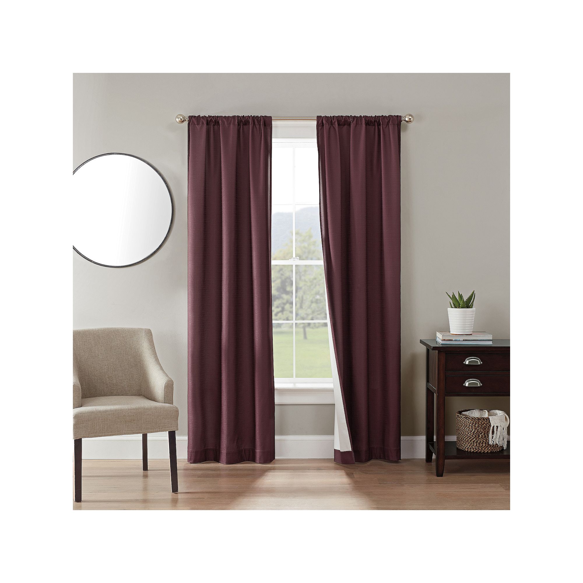 The Big One® 2-pack Eclipse Odette Room Darkening Draftstopper Window Curt