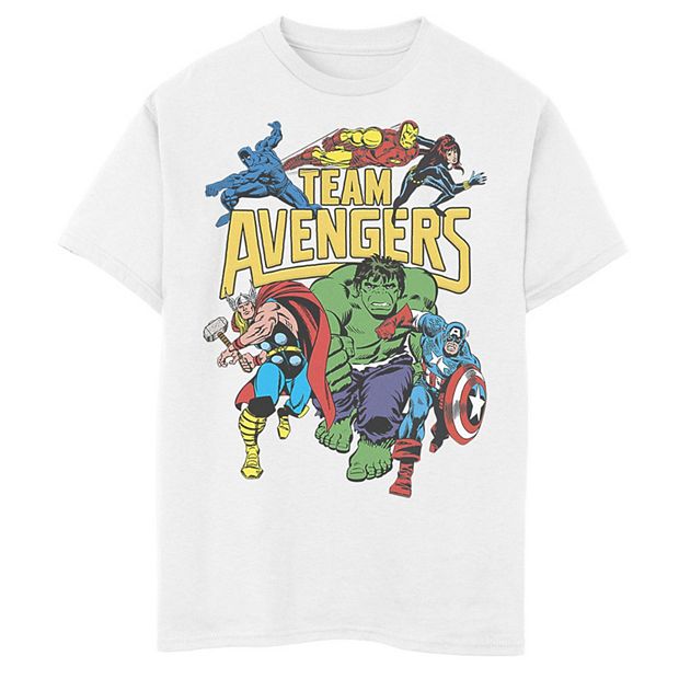 Boys 8 20 Marvel Avengers Classic Group Assemble Graphic Tee