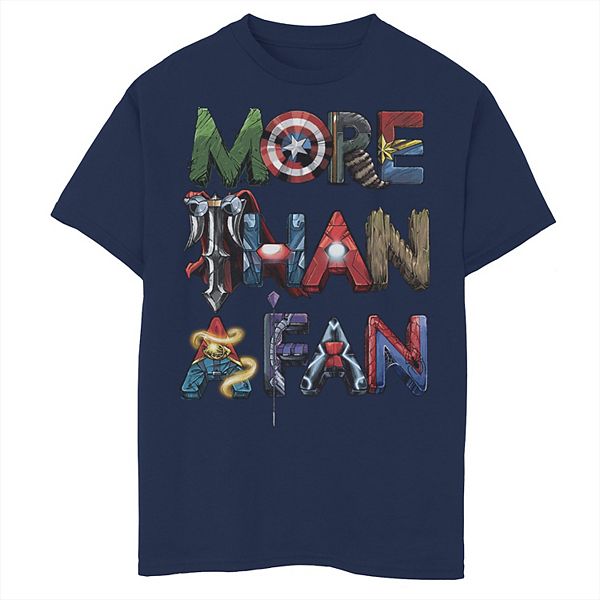 Boys 8-20 Marvel Avengers More Than A Fan Word Stack Graphic Tee