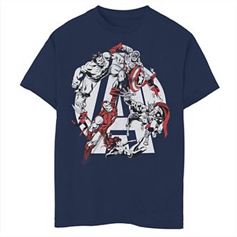 Boys 8-20 Marvel Avengers Vintage Surviving Team Logo Portrait Graphic Tee