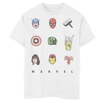 Boys 8-20 Marvel Retro Avengers Iconic Symbols Graphic Tee