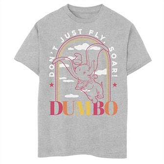 Disney's Dumbo Boys 8-20 Line Art Don't Just Fly Soar Graphic Tee
