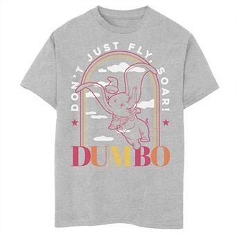 Disney's Dumbo Boys 8-20 Line Art Don't Just Fly Soar Graphic Tee