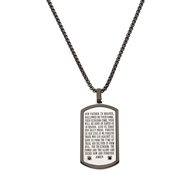 Steel Men's Dog Tag Necklace, Engraved Jewellery