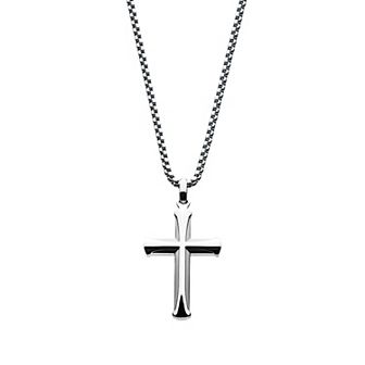 DANTE Men's Stainless Steel Apostle Cross Pendant Necklace