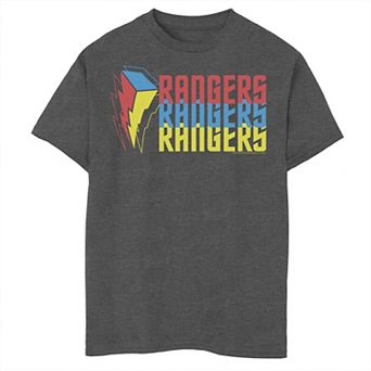 Boys 6-20 Power Rangers Lightning Bolt Text Stack Graphic Tee