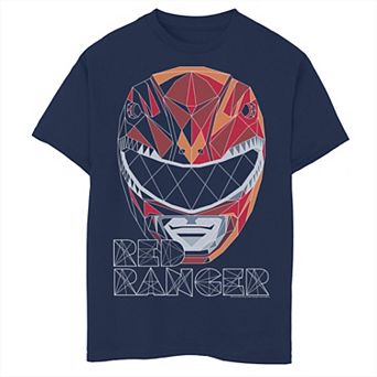 Boys 8-20 Power Rangers Red Ranger Polygon Big Face Graphic Tee