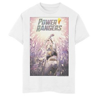 Boys 8-20 Power Rangers White Ranger Poster Graphic Tee